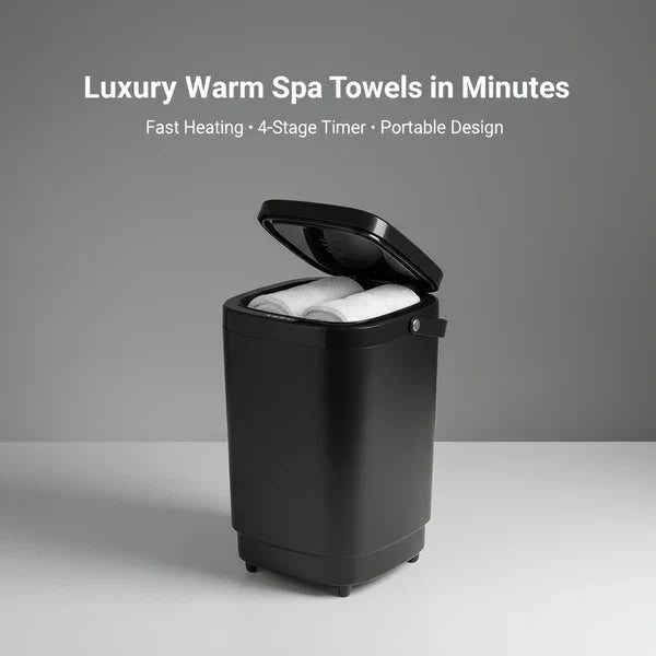 TMWINGS 20L Luxury Spa Towel Warmer Buckets with 4 Timing, Black