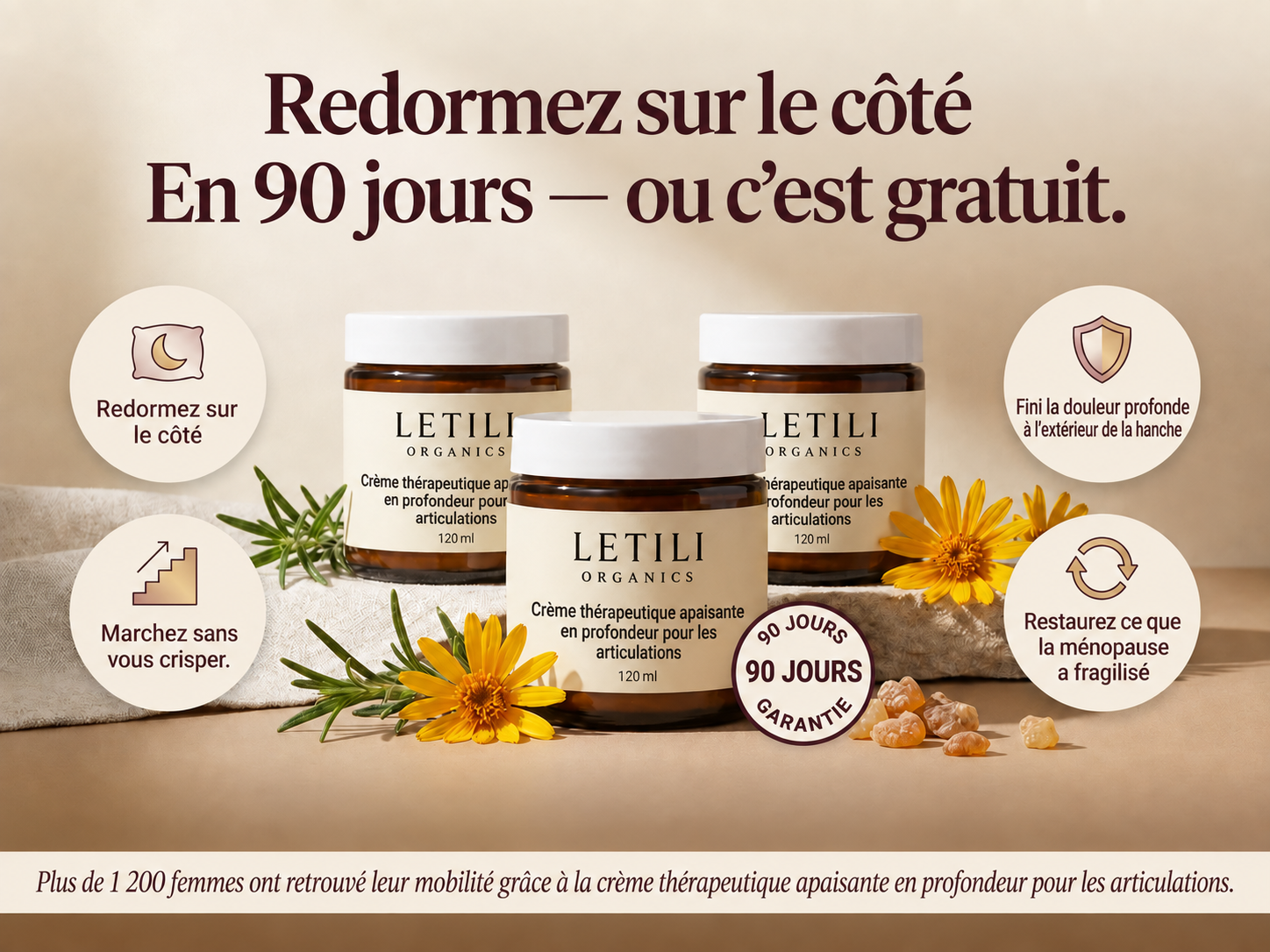 Letili Organics Crème apaisante en profondeur pour les articulations | MP