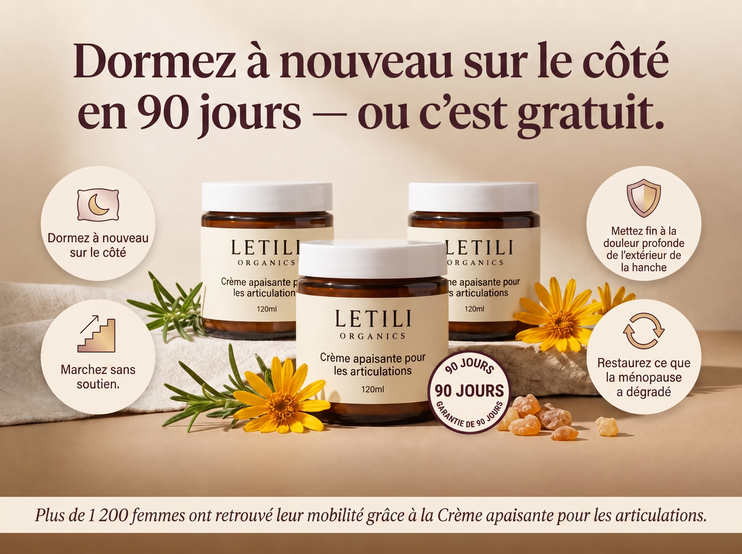Letili Organics Crème Apaisante Articulations – Soin Intensif Bio