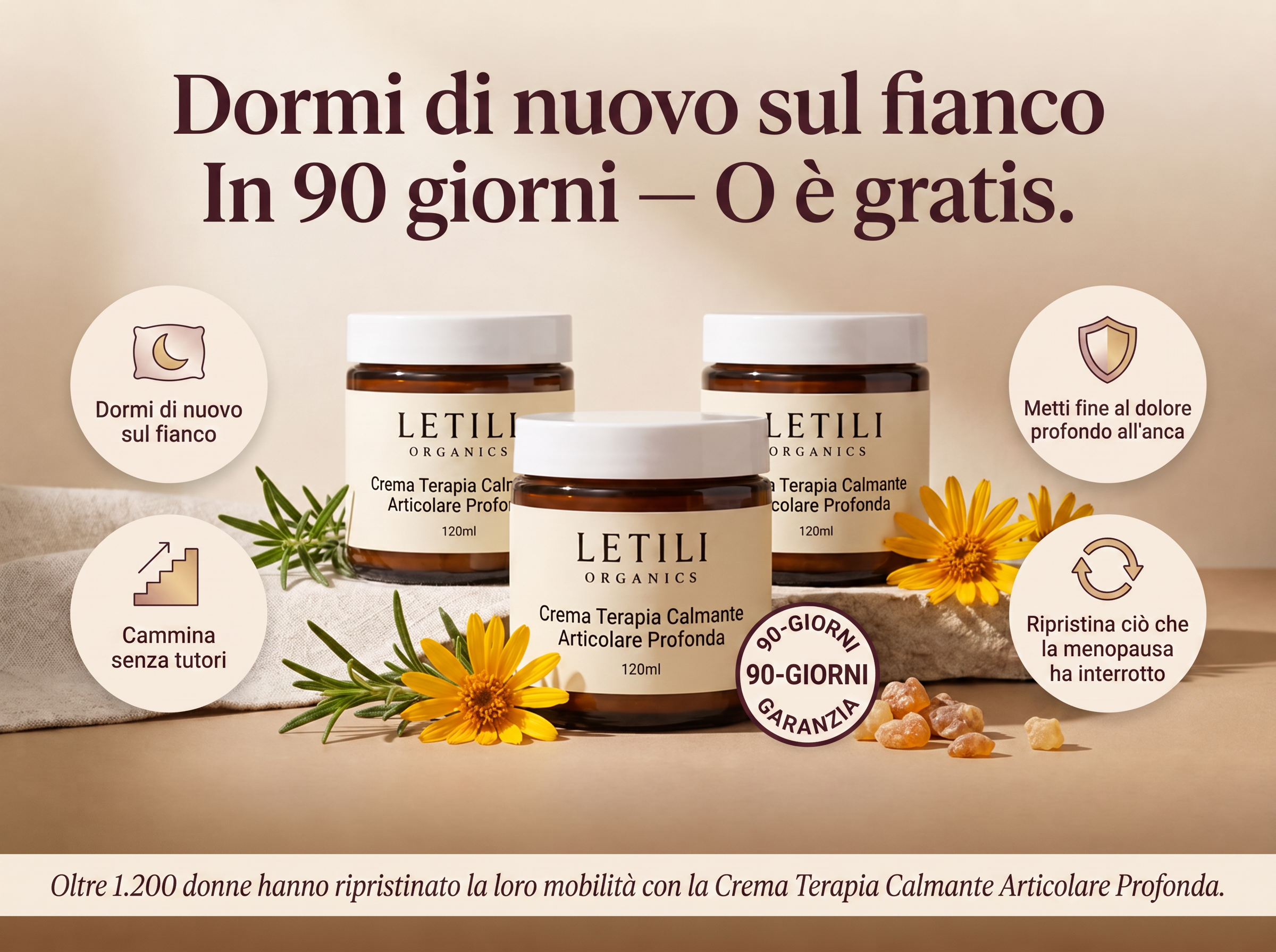 Letili Organics Crema Lenitiva Intensiva per Articolazioni Dolorosa