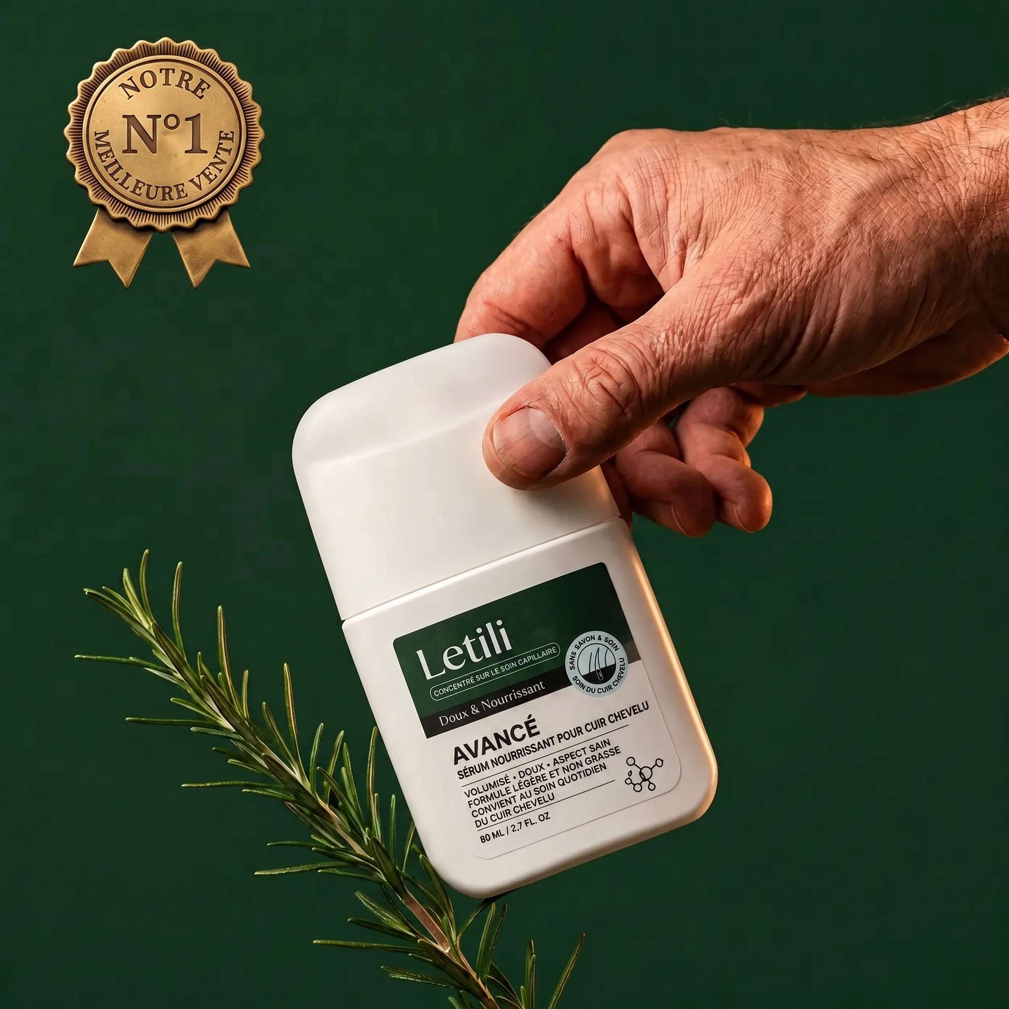 Rosemary + Biotine : Huile Capillaire Anti-Chute pour Cheveux Clairsemés Letili