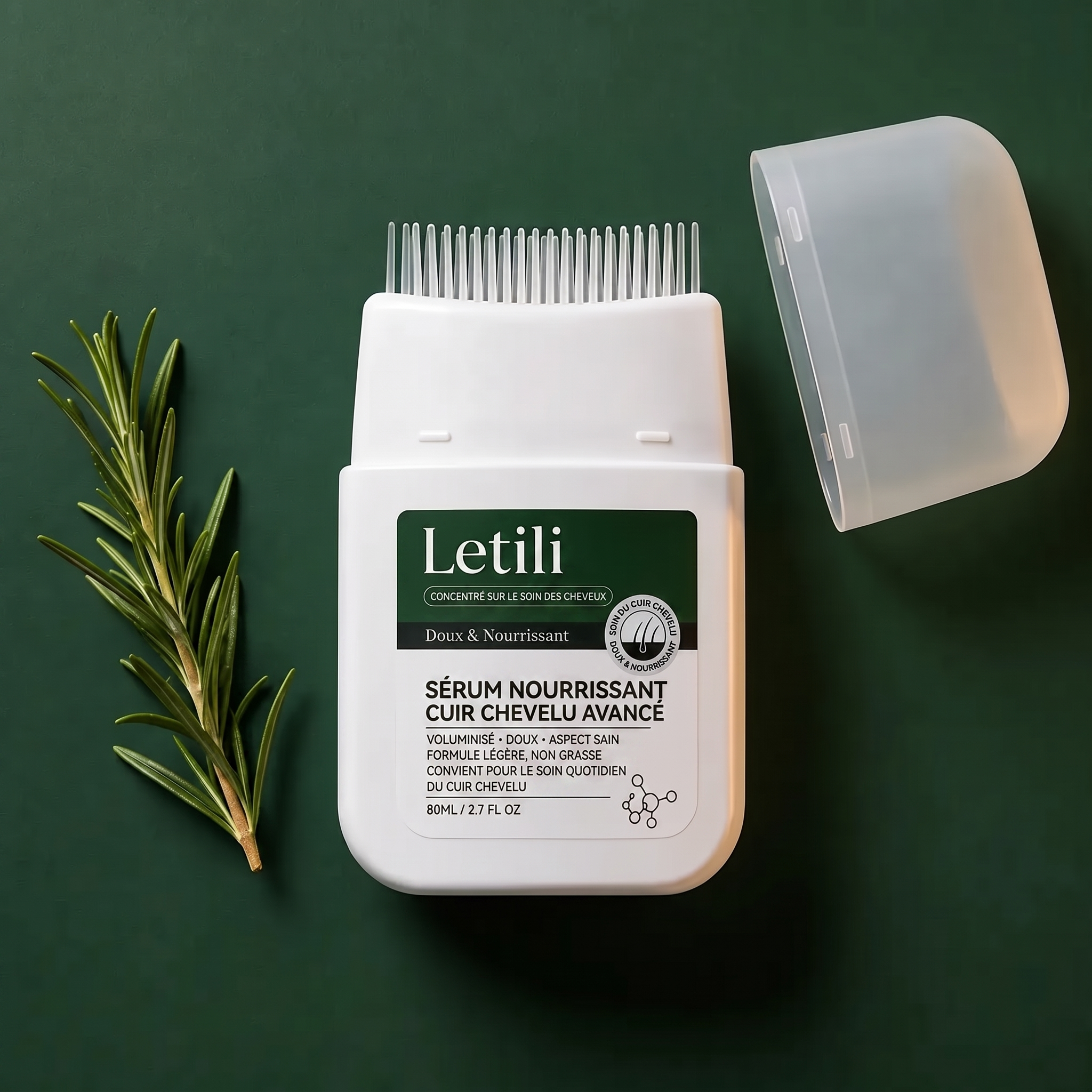 Rosemary + Biotine : Huile Capillaire Anti-Chute pour Cheveux Clairsemés Letili